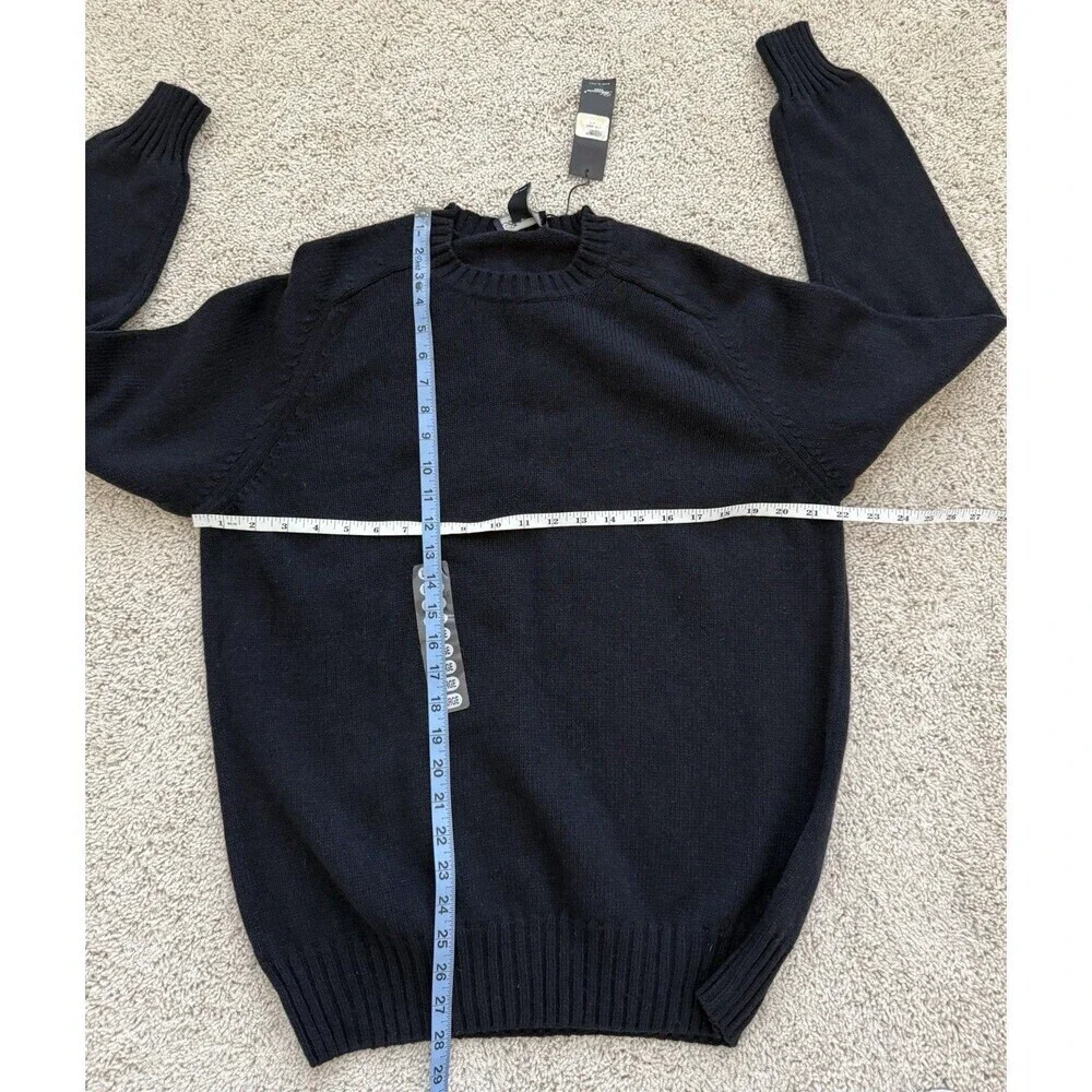 Blumarine Uomo Sweater Mens L Navy Blue Wool Blend Knit Crewneck Made in Italy